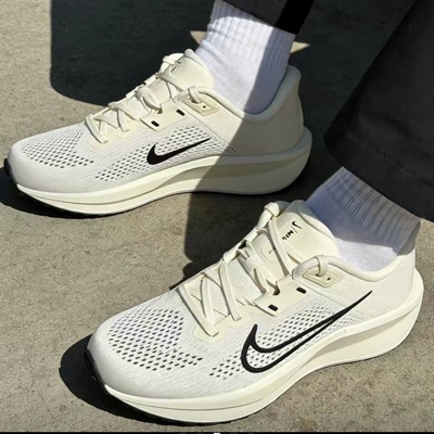 Nike  Quest 6男款米黑色舒适百搭透气低帮休闲跑步鞋 FD6033-104