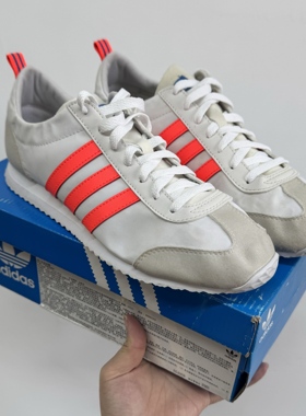 Adidas neo VS Jog 男子白橙色耐磨防休闲运动滑低帮跑步鞋GY5041