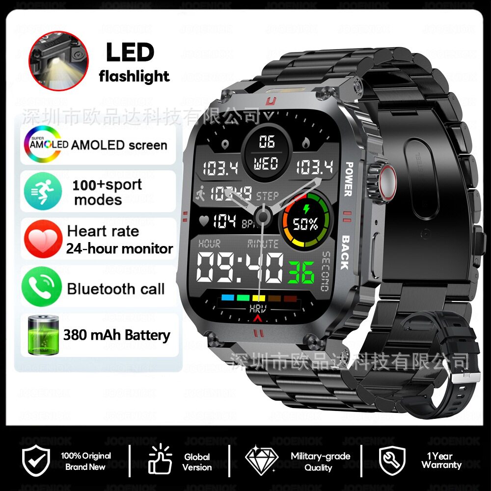 跨境新款HW57智能手表LED灯心率防水蓝牙通话运动智能手表