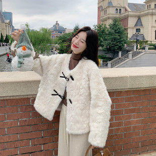 P185 2607 简约通勤皮毛一体保暖外套2C285 K278 现货数据好