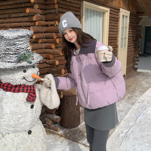 档口现货 P245 毛线领撞色韩系短款 827 K359 羽绒服2C233