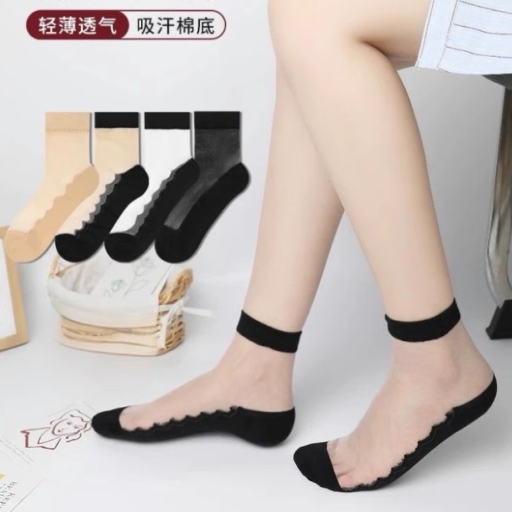 水晶丝袜女夏季薄款防勾丝袜子