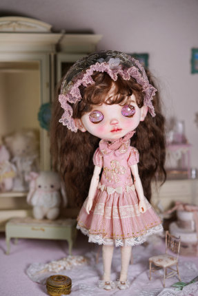blythe小布娃衣6分bjd小头“蝶舞”蕾丝洋装套装衣服 ob22ob24