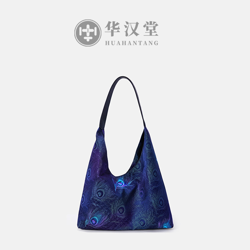 【孔雀翎】新中式国风大容量托特包轻便腋下包大布袋购物袋女包