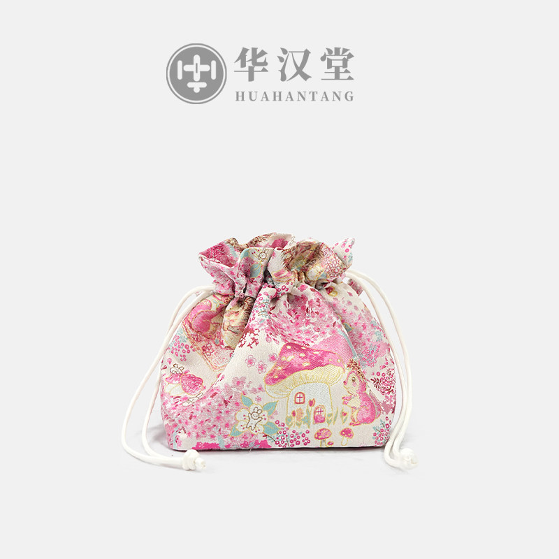 华汉堂&middot;【小福袋】非遗新中式国风香云纱抽绳手拎单肩斜挎女包