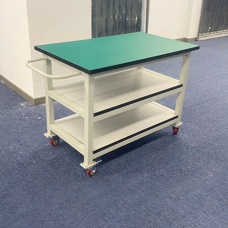 防静电工作台可移动平板小推车工作台车间物料带轮周转车多层组装