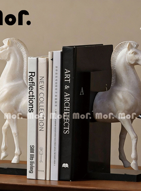 墨非 马摆件客厅装饰书房办公桌书档中式复古艺术感电视柜软装