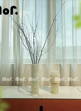 装饰花瓶样板间云石花器台面摆件