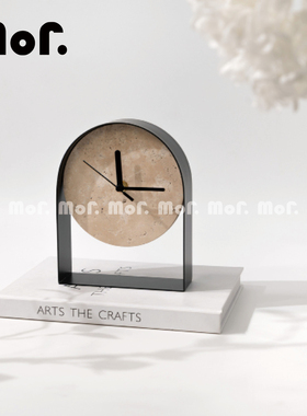 墨非 侘寂风装饰时钟酒店样板间餐厅家居客厅电视柜书房极简桌面