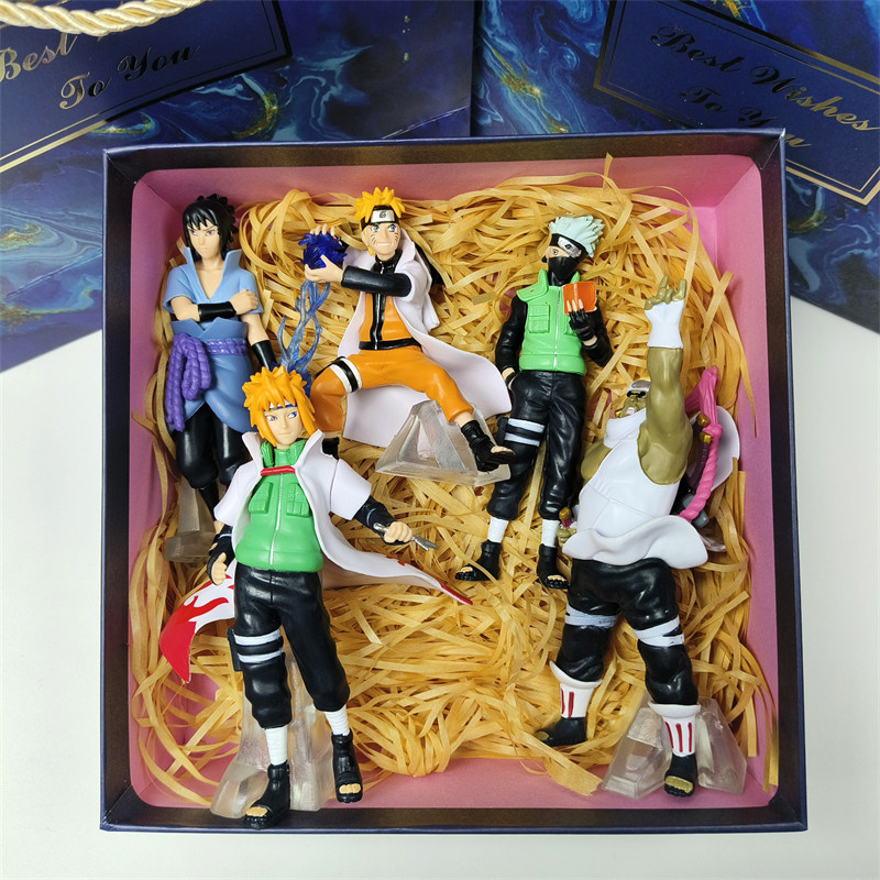 现货 5款火影忍者鸣人公仔摆件卡卡西佐助玩具模型 动漫手办 礼物
