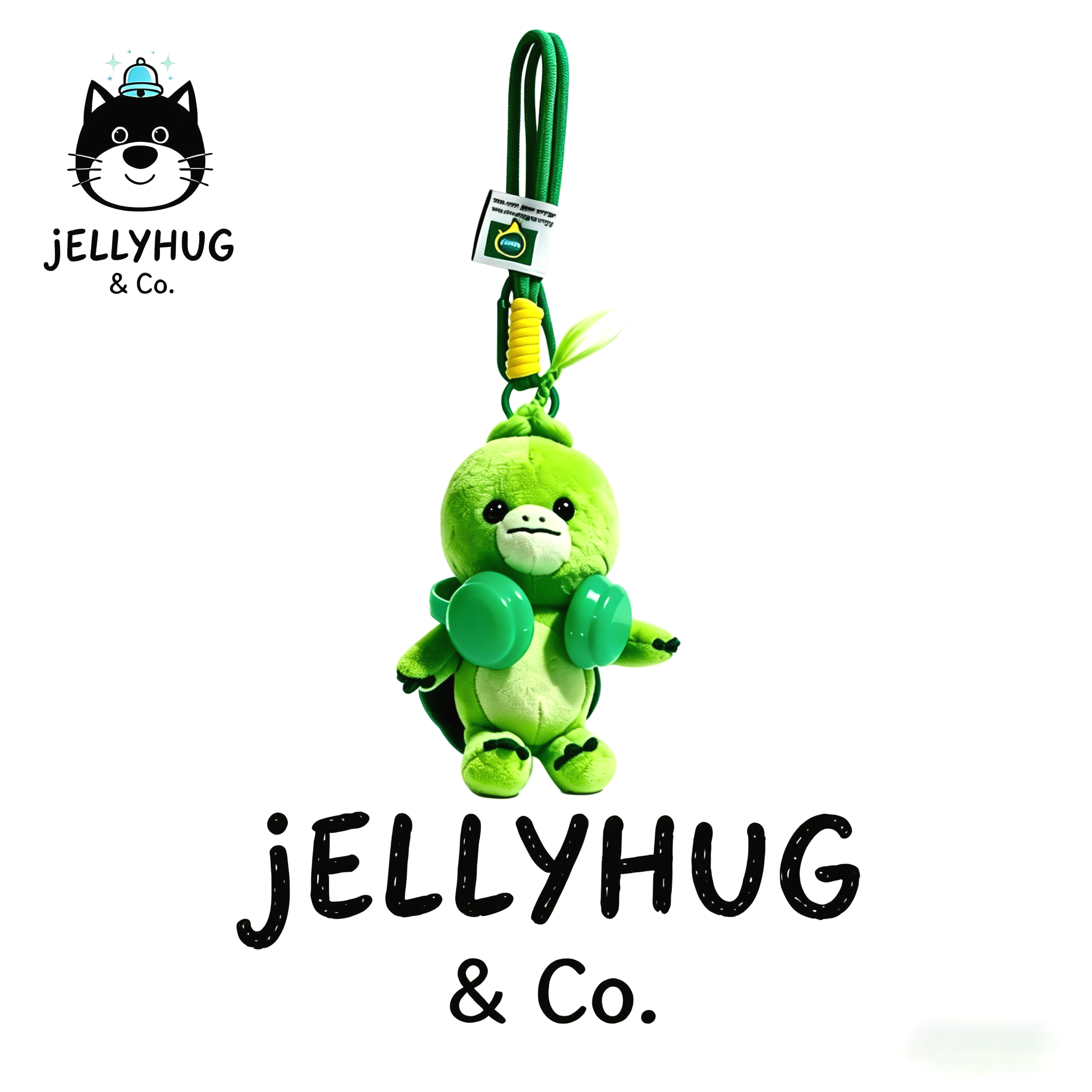 英国jellyhug丑萌绿色小乌龟背包挂件毛绒公仔可爱钥匙扣挂饰礼物