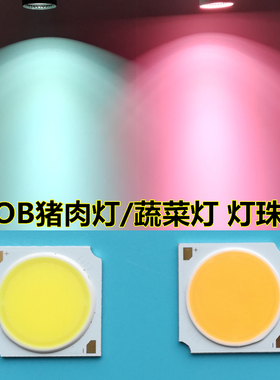 LEDCOB芯片灯珠面光源生鲜灯猪肉灯轨道灯鲜肉色30W灯芯片粉红色