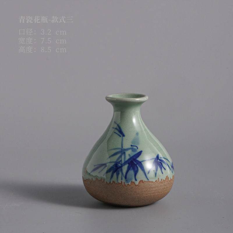 家居饰品陶瓷小花瓶迷你手彩客厅桌面办公室摆件花器花插干花植U-封面