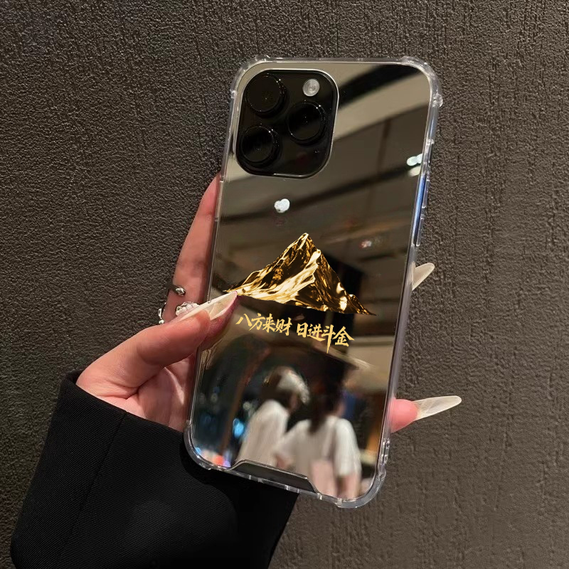 金山来财手机壳适用华为P70P50镜子一加ACE3镜面Mate60pro荣耀300OPPOReno14VIVOS20小米1412苹果13三星S25