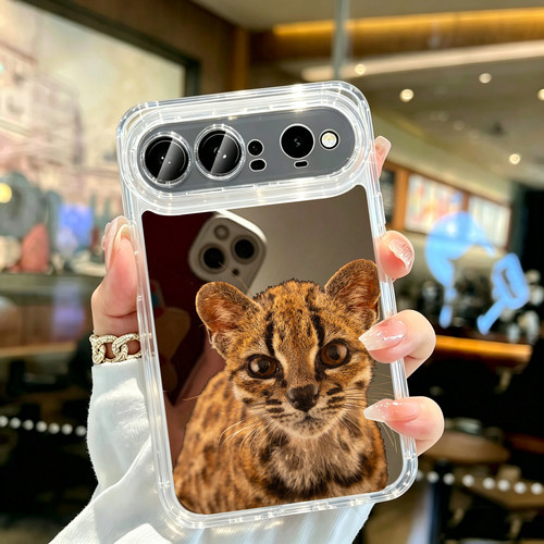 新物种虎猫手机壳适用华为PuraX View镜面阔直板华为Mate60苹果18pro可爱猫咪iPhone17软胶OPPOReno14三星S25