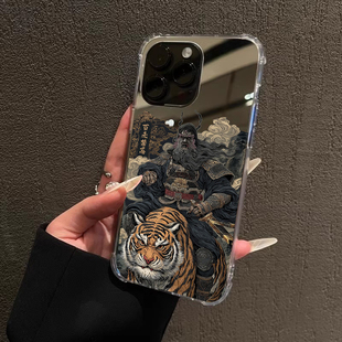黑神话钟馗镜面手机壳适用iPhone16promax苹果17老虎OPPOReno14三星S25猛虎华为Mate70荣耀200小米15一加ACE5