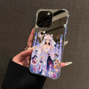 月野兔美少女手机壳适用苹果iPhone17pro max镜面苹果16倩妮迪公主13华为Mate70露娜猫荣耀400小米13三星S25U