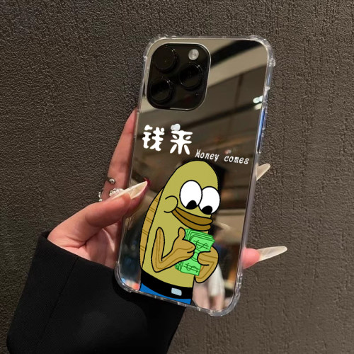 钱来比奇堡丑鱼手机壳适用华为P90pro max财源滚滚族Mate60发财酷酷鱼苹果17OPPOReno15VIVOS20小米14三星S25
