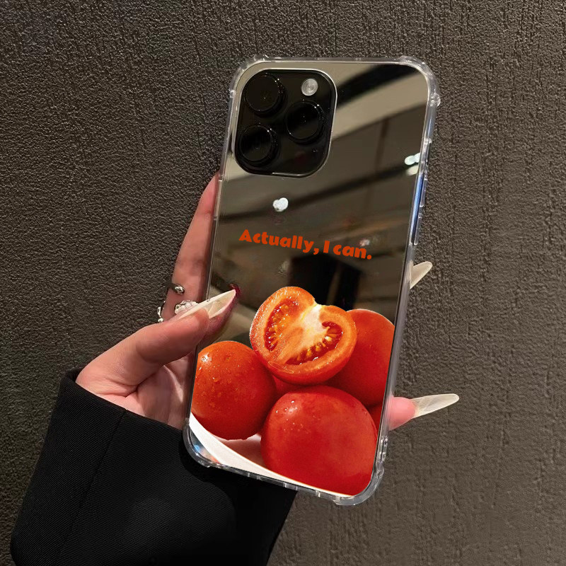 英文我可以镜面手机壳适用iPhone16promax苹果17pro番茄OPPOReno14女三星S25为Mate70荣耀200小米15一加ACE3