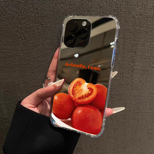 英文我可以镜面手机壳适用iPhone16promax苹果17pro番茄OPPOReno14女三星S25为Mate70荣耀200小米15一加ACE3