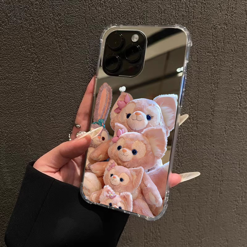 公仔玲娜贝儿镜面手机壳适用iPhone17pro max镜面苹果16pro13OPPOReno14补妆镜三星S25可爱华为P80VIVO小米15