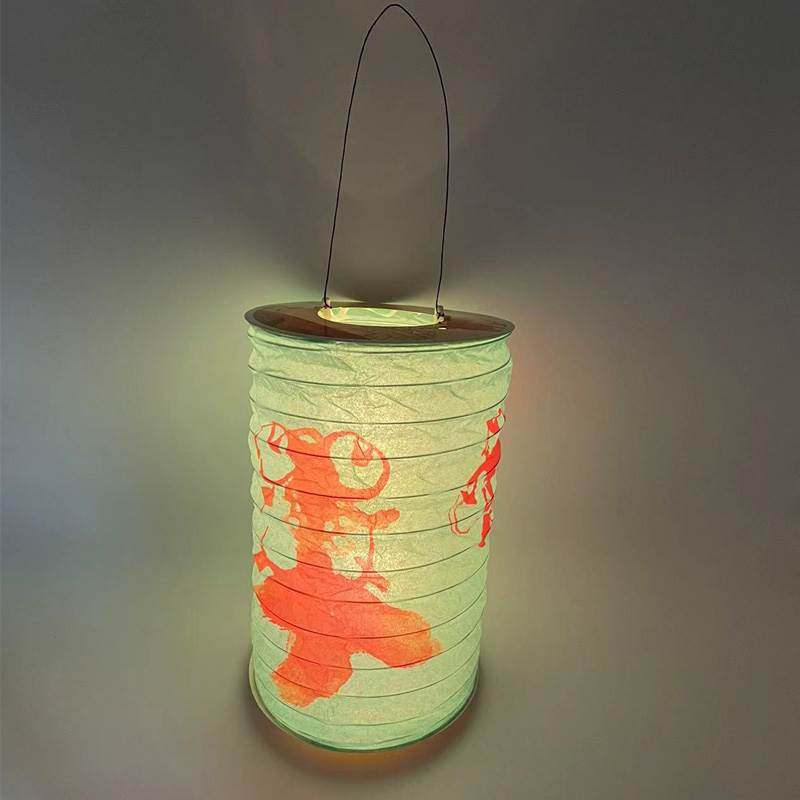 古风纸灯圆形风琴灯笼装饰中秋儿童手提传统国风彩色小花灯挂饰糊
