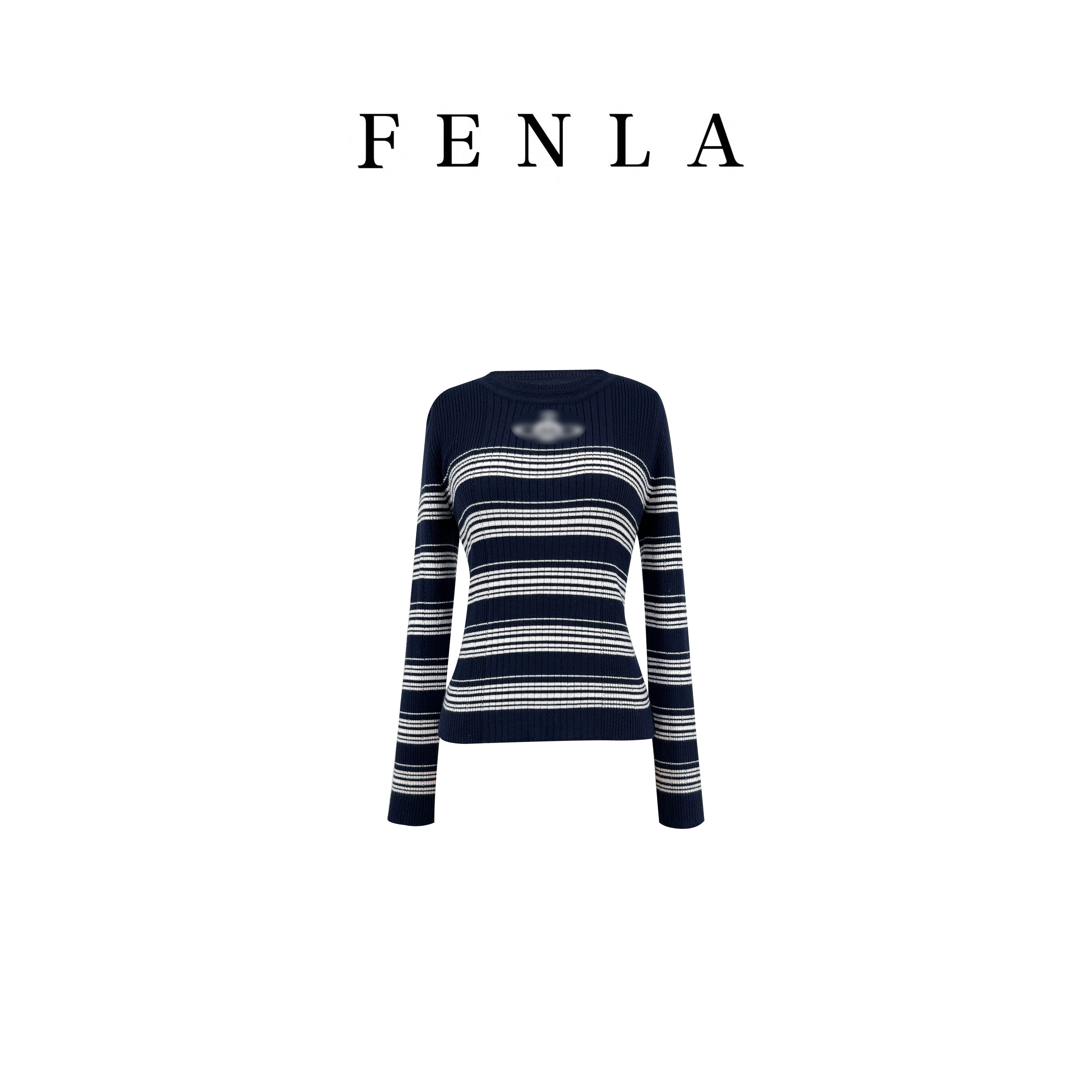 刺绣毛衣长袖条纹针织衫上衣