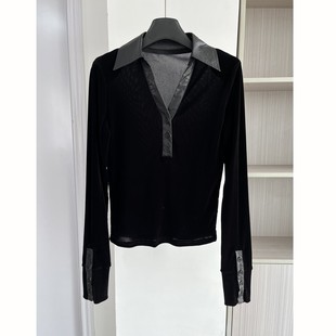 衬衣女款2025新款爆款高级感轻奢减龄洋气设计感显瘦内搭丝绒上衣