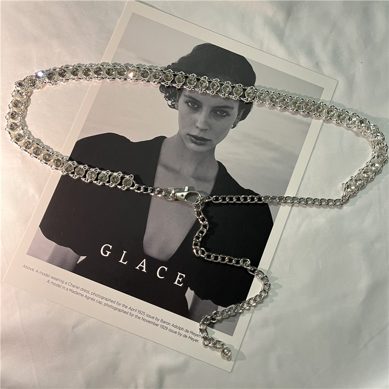 TANWHITE金属女欧美朋克水钻腰带