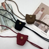 复古腰带小包女款 饰连衣裙子迷你小腰包朋克风腰间配饰腰绳 绒面装