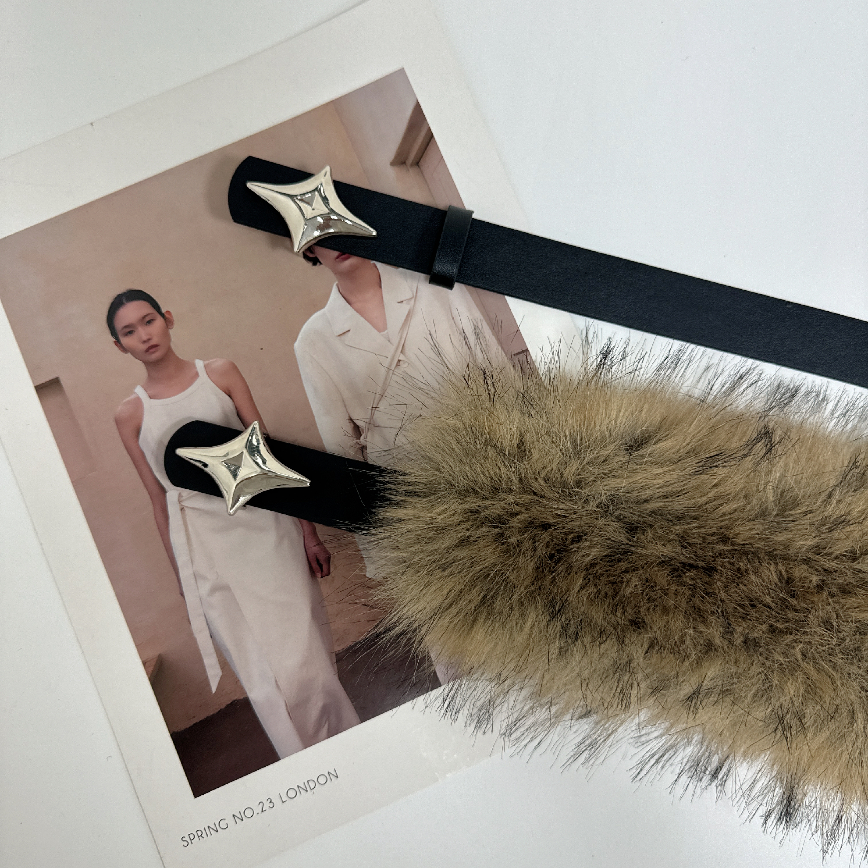 Y2k复古毛毛腰封辣妹百搭