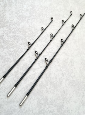 冰钓竿身碳纤维纹理玻纤材质筏竿ML实心扁尾竿梢冬钓鲫鱼柳根