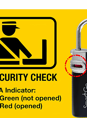 香港SmartGo Twist Lock 密码锁行李箱挂锁安全防盗锁TSA海关锁