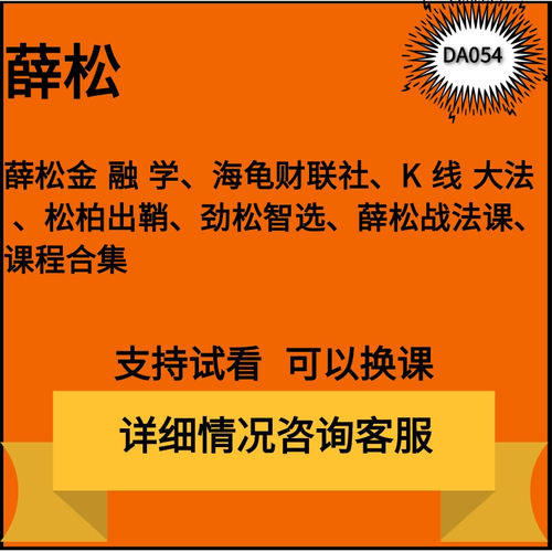 薛松2023年无松涧观术视频学习松柏出鞘课程K线大法海龟交易合集