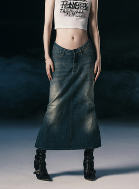 TEAMGEEK 2023SS PART.1 美人鱼 立体拼接低腰牛仔鱼尾半身裙
