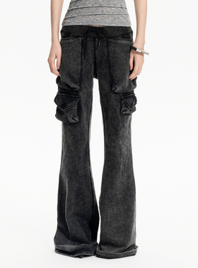 TEAMGEEK 24SS Snowwash 重工水洗做旧立体口袋抽绳喇叭卫裤