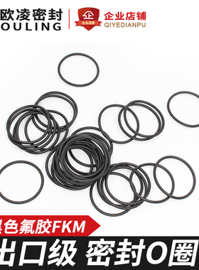 黑色氟胶O型圈外径12/13/14/15/16/17/18/19/20*1mm耐温 耐压耐油