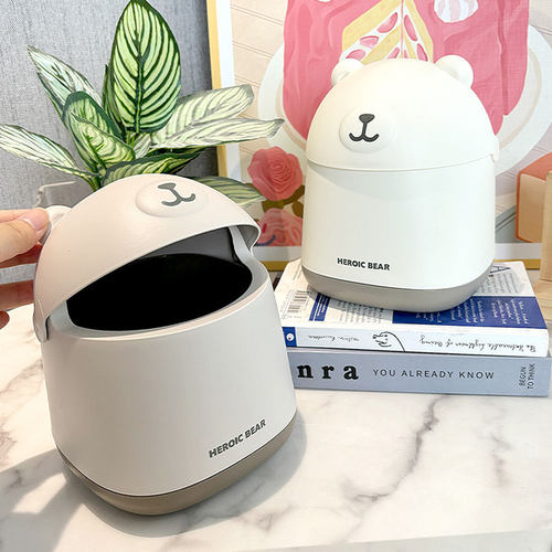 卡通桌面垃圾桶可爱小熊带盖