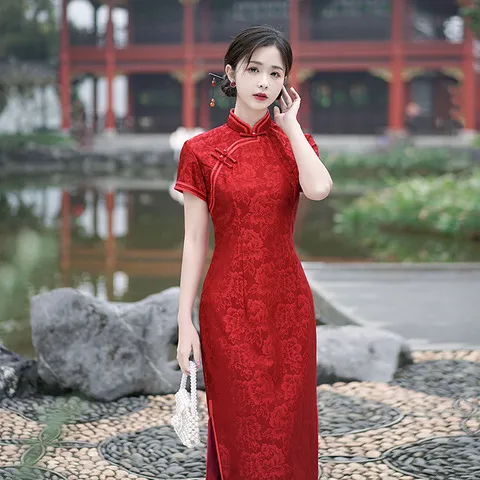 结婚敬酒服婚礼新娘复古红色重视穿搭回门出个婚宴订婚高级感日常