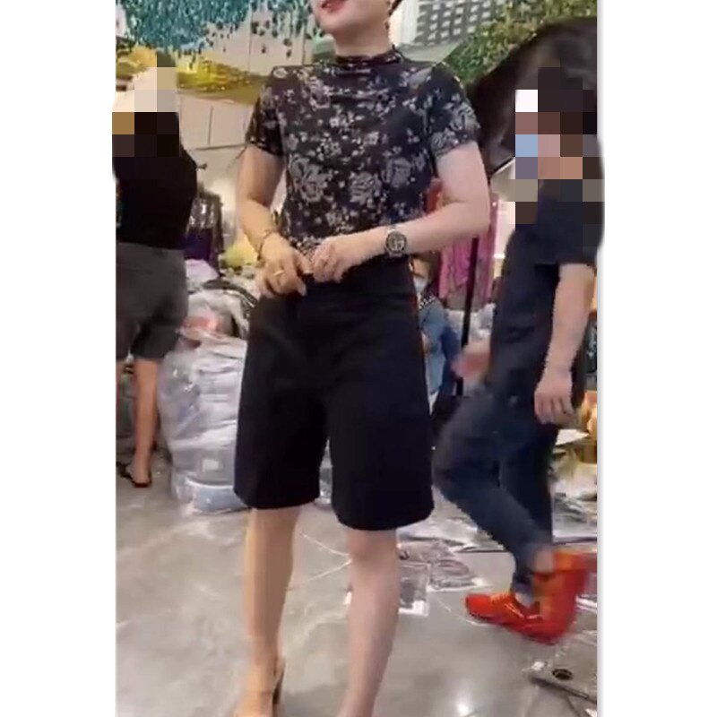 88327大爱美依缘2026新款时尚显瘦花打底衫高腰五分短裤洋气女装