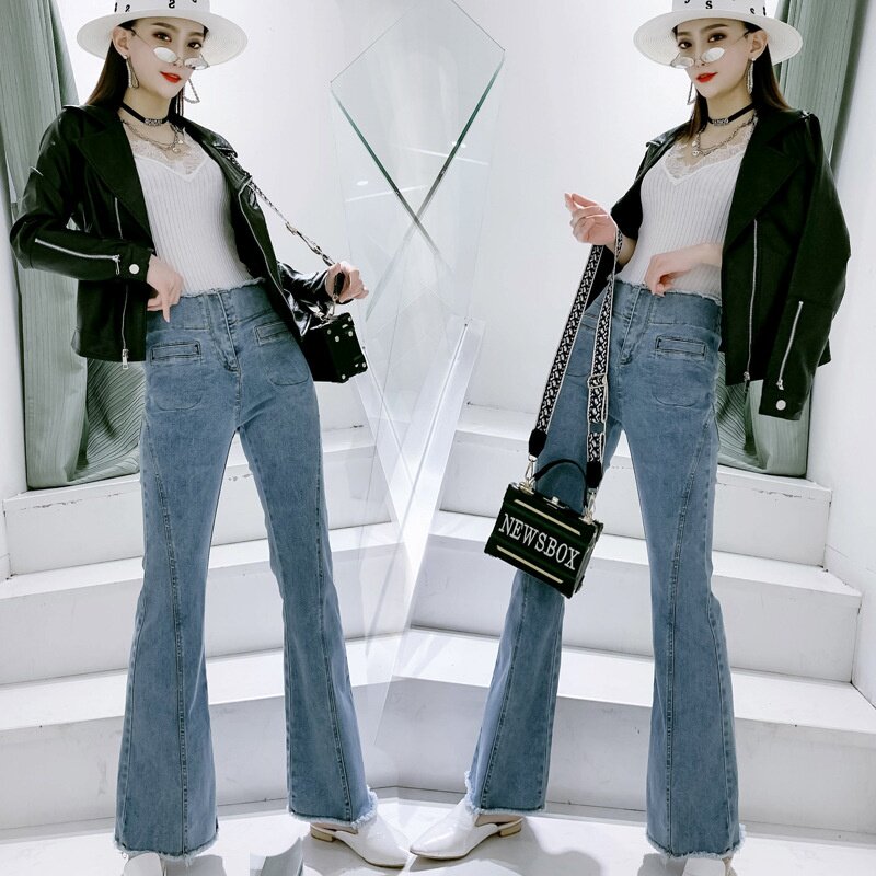 9670大爱美依缘牛仔裤女2025秋季新款时尚高腰喇叭裤修身显瘦女裤