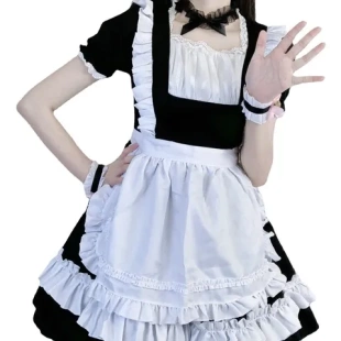 大佬洋装 制服女装 可爱咖啡厅新款 连衣裙洛丽塔女佣黑白女仆装