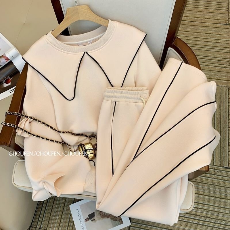 小香风休闲卫衣套装裤秋冬季女2024新款小个子时尚运动裤子两件套