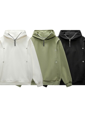 KXP新款半拉链连帽卫衣K4102（立体平铺）