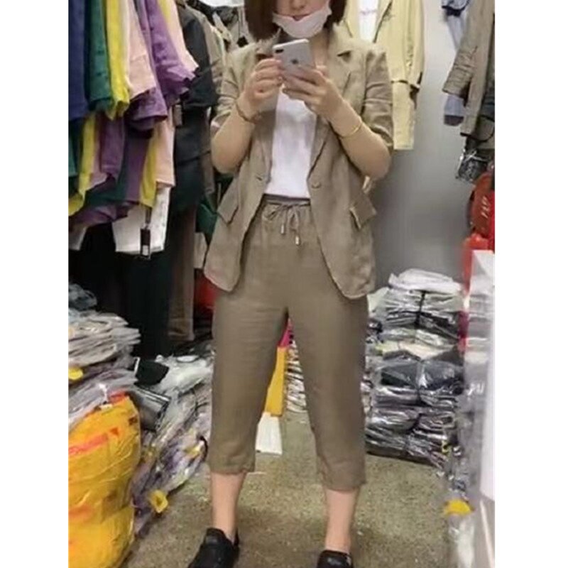 发9112大爱美依缘2026春夏新款韩版时尚套装西服休闲显瘦女装潮