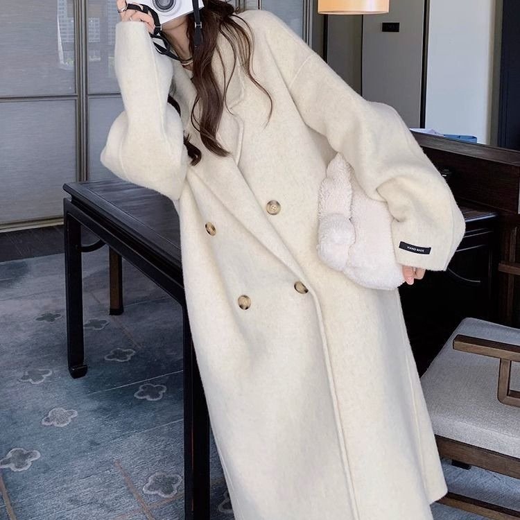 中长款双面仿羊绒呢大衣女秋冬2023新款韩系新款过膝仿羊毛呢外套,女装/女士精品,大码呢大衣,淘宝优惠券,粉丝福利购,淘宝优惠卷