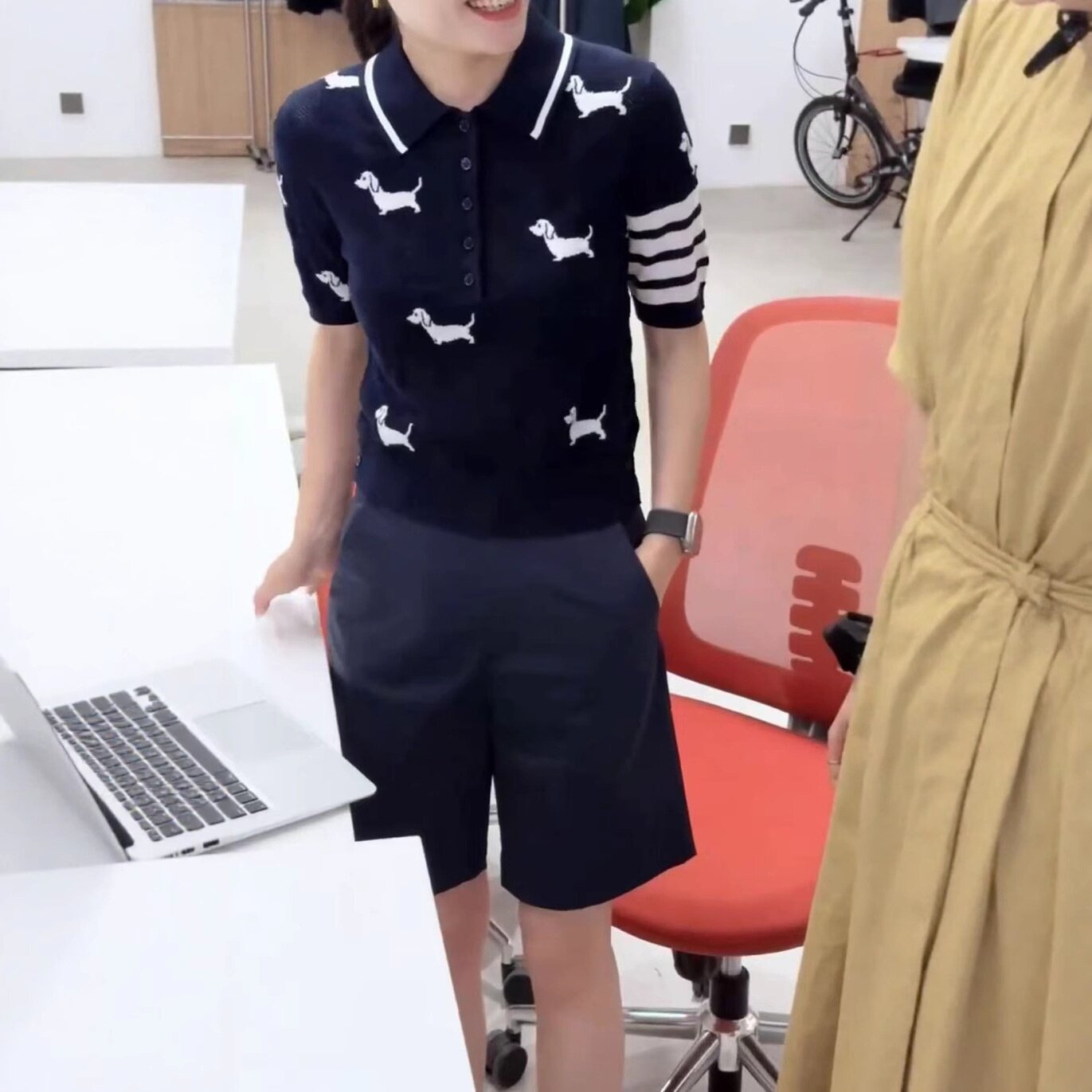 660517大爱美依缘2025夏季新款学院风翻领POLO短袖上衣高腰短裤潮