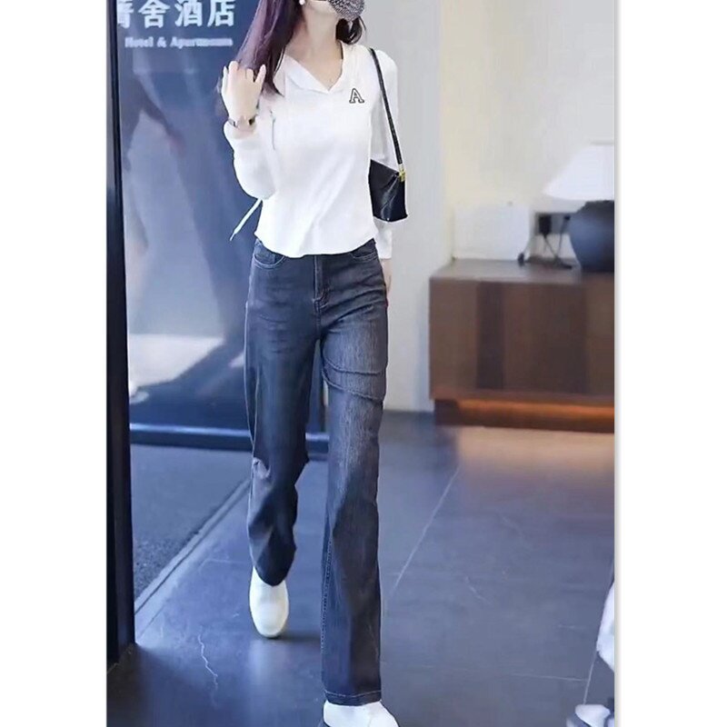 22760大爱美依缘2026秋季新款洋气连帽长袖上衣高腰直筒长裤显瘦