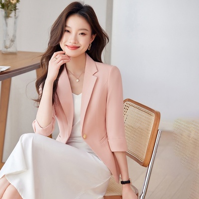 西装套装女2025春夏薄款时尚气质通勤干练教师销售职业套裤工作服