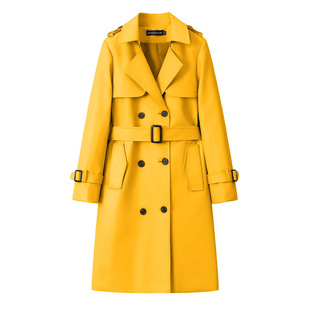 皮夹克腰带款 春秋韩版 风衣pu皮衣外套女 红色皮衣女中长款 2026新款